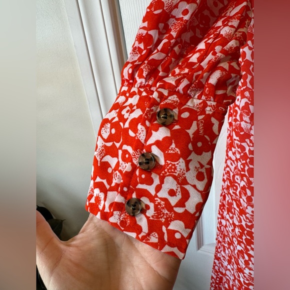 GANNI Abstract Floral Midi Dress sz 38 | sz 6 NWT - Picture 7 of 15